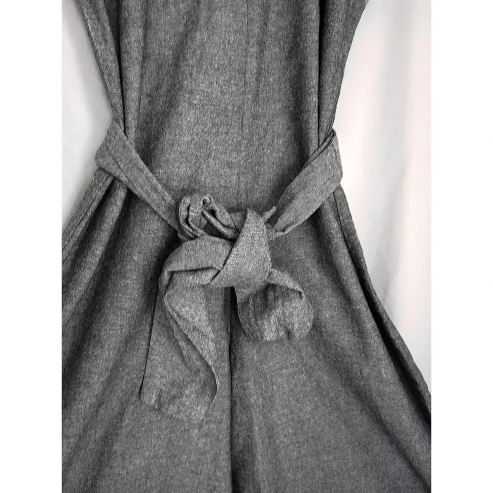 Reformation Minimalist $218 Grey Short Sleeve Wide Leg Tie Waist Jumpsuit Fits S
